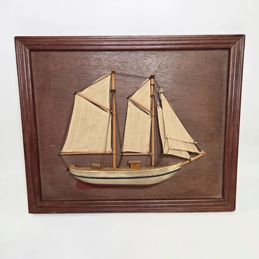 Sail boat Schooner Half Model Wall Art 3D Marine